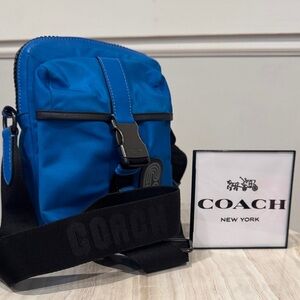 Coach Crossbody Max Blue Nylon Logo Bag